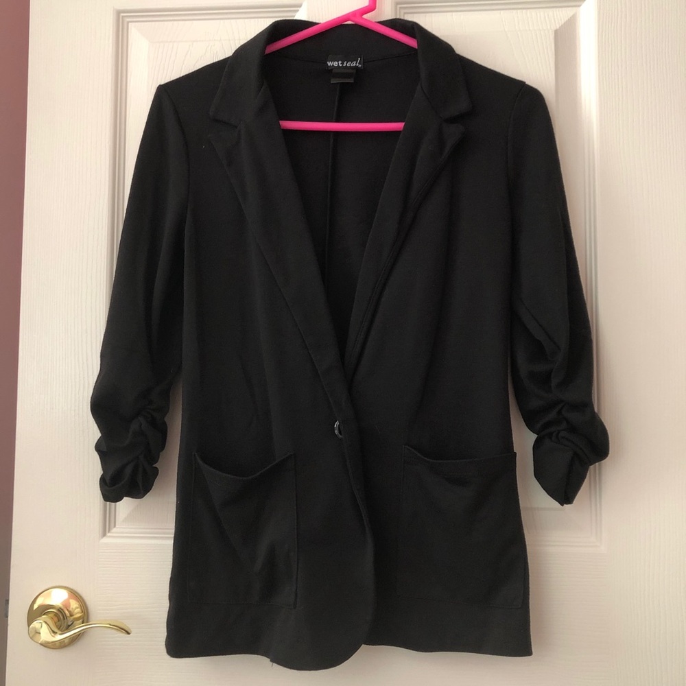 Wet Seal Black 3/4 Sleeve Blazer
